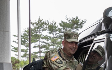 Brigadier General Roderick F. Laughman receives clap-out