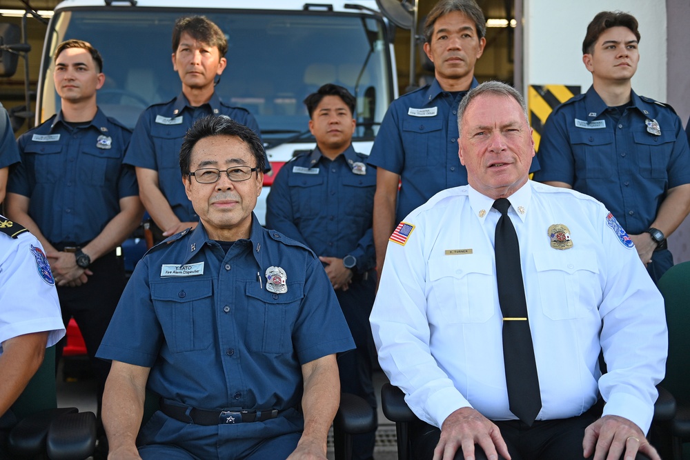 U.S. Army Garrison Okinawa, Fire and Emergency Services, a fire alarm dispatcher receives a Farewell