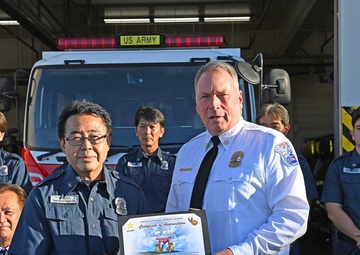 U.S. Army Garrison Okinawa, Fire and Emergency Services, a fire alarm dispatcher receives a Farewell
