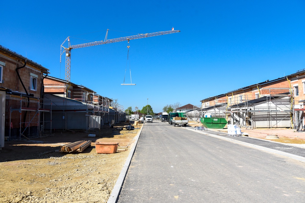 Construction progresses on the Army family housing project at Rose Barracks in Vilseck, Germany