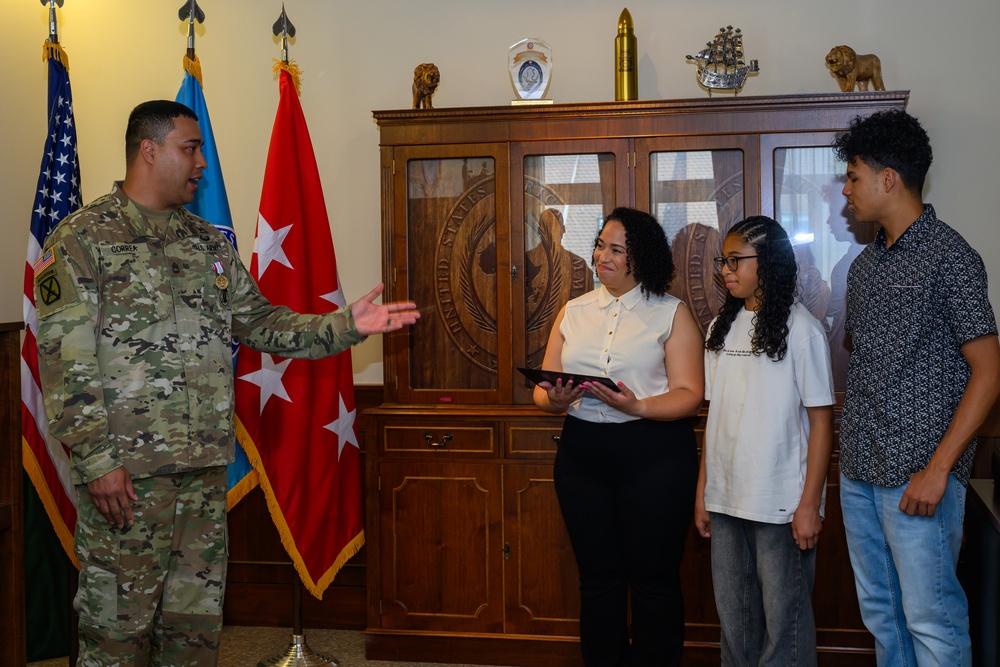 Award Presentation for SFC Michael Correa at USAFRICOM