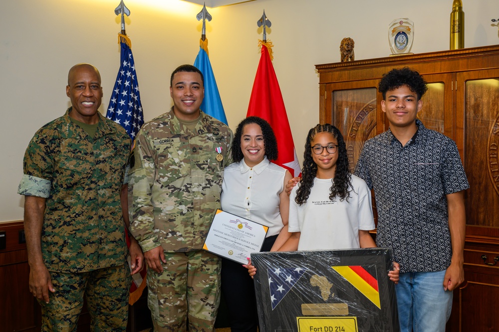 Award Presentation for SFC Michael Correa at USAFRICOM