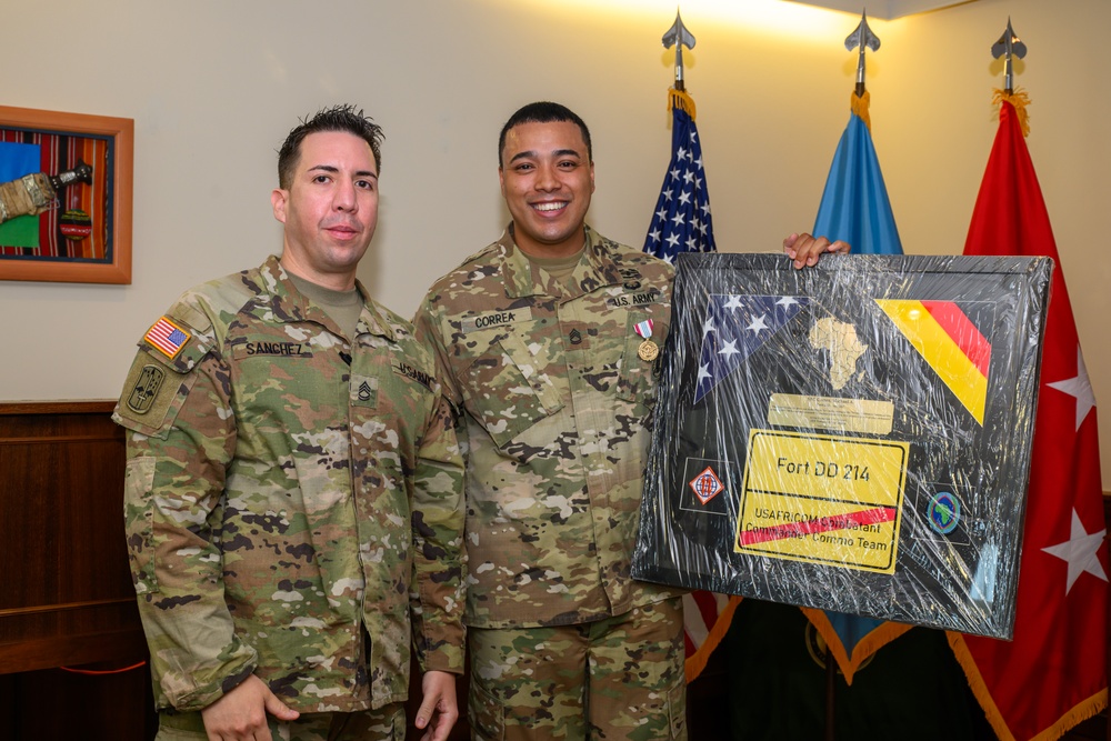 Award Presentation for SFC Michael Correa at USAFRICOM