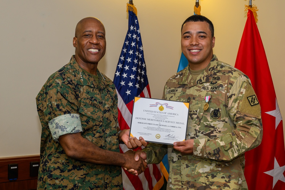 Award Presentation for SFC Michael Correa at USAFRICOM