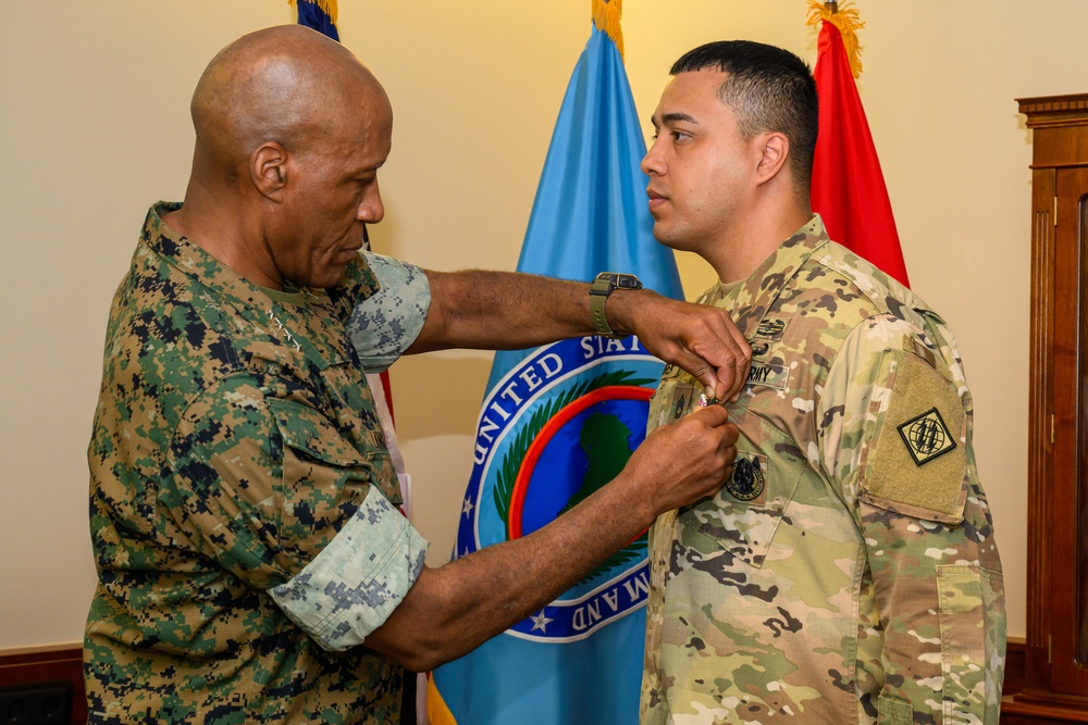 Award Presentation for SFC Michael Correa at USAFRICOM
