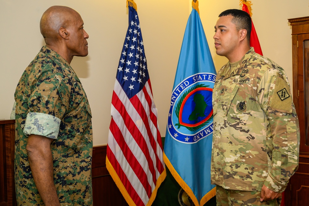 Award Presentation for SFC Michael Correa at USAFRICOM