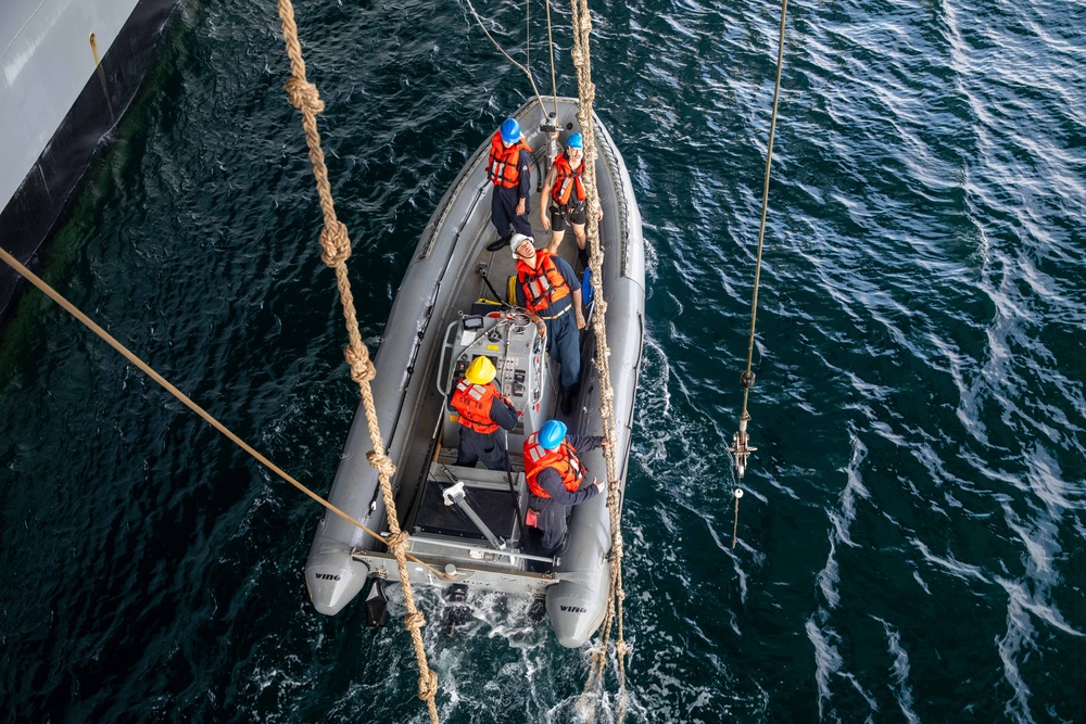 USS Gerald R. Ford (CVN 78) Recovers Small Boat Launch