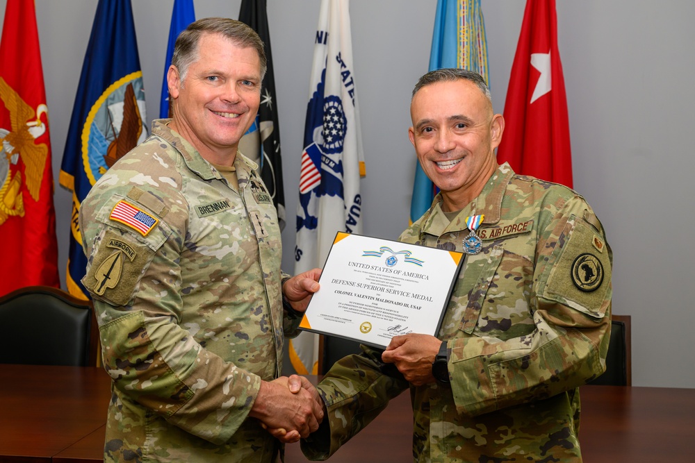 Award Presentation for COL Valentin Maldonado at USAFRICOM