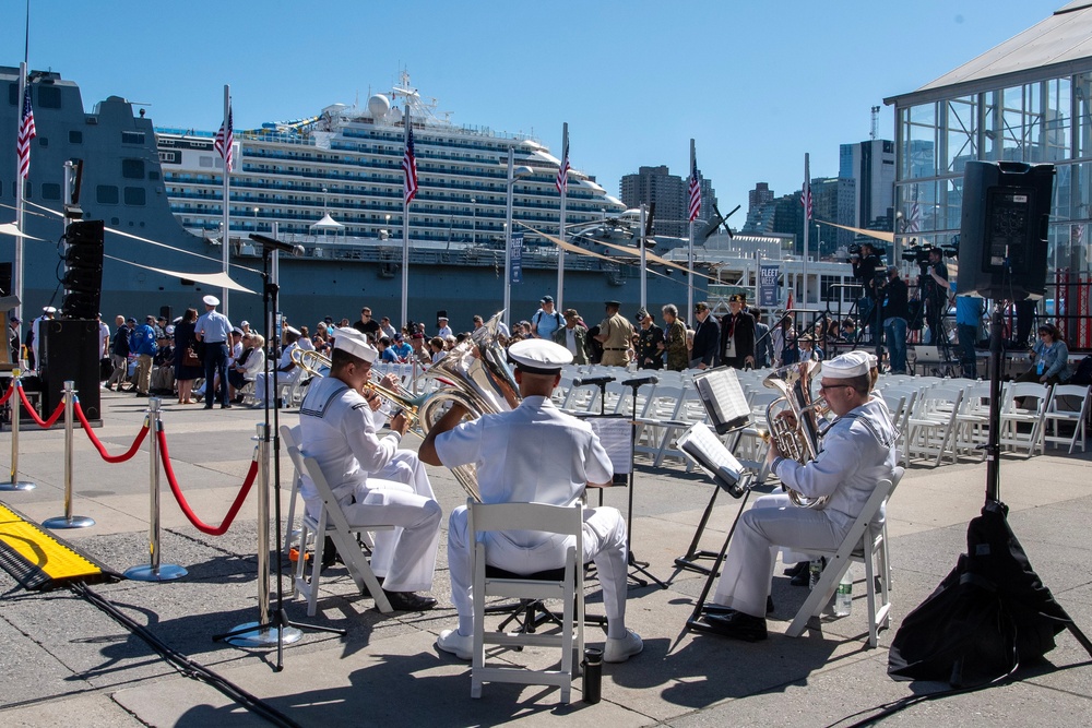 Trident Brass Quintet participates in the Intrepid Museum Memorial Day ceremony