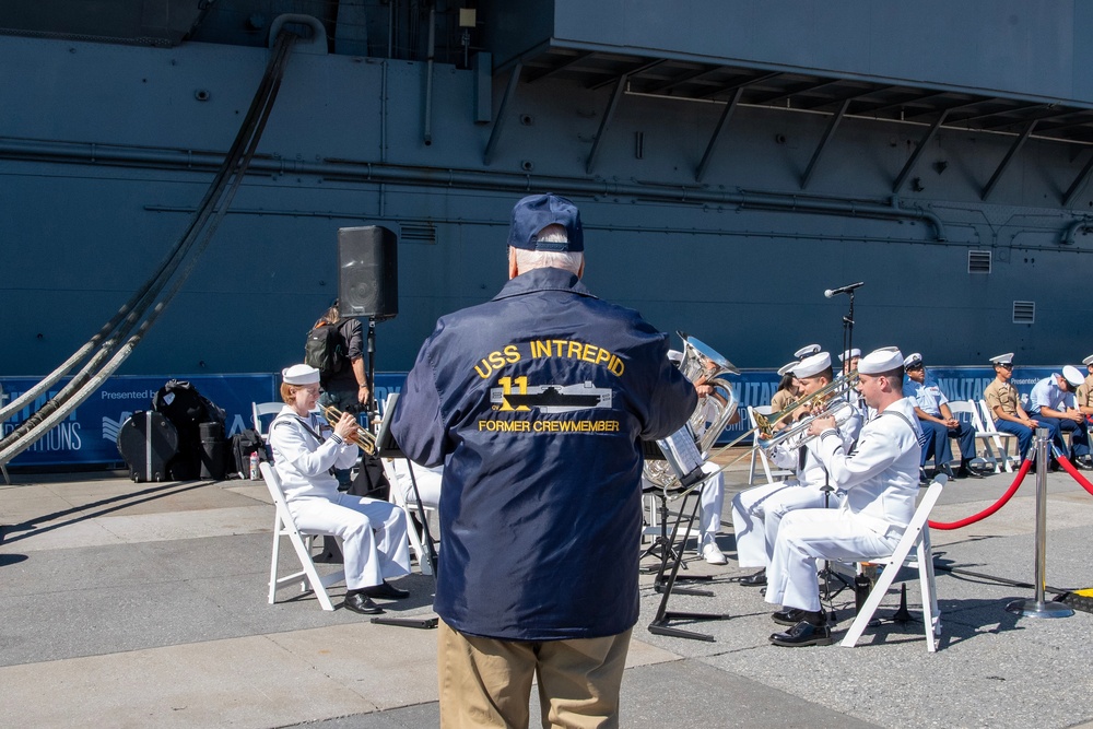 Trident Brass Quintet participates in the Intrepid Museum Memorial Day ceremony