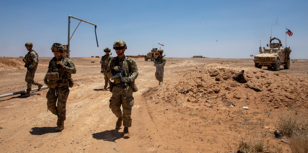 Coalition Forces meet with local civilian population