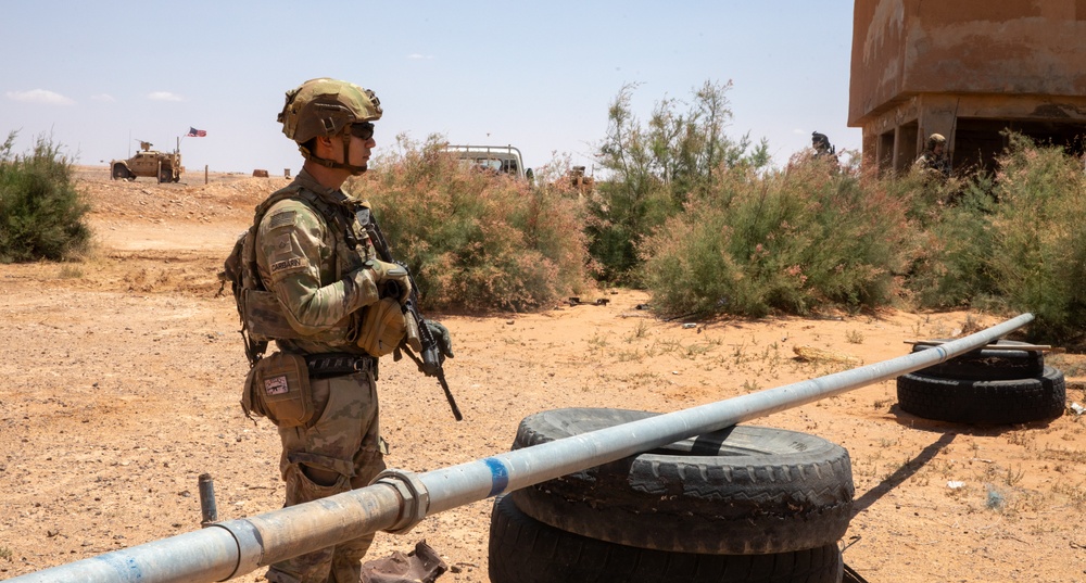 Coalition Forces meet with local civilian population