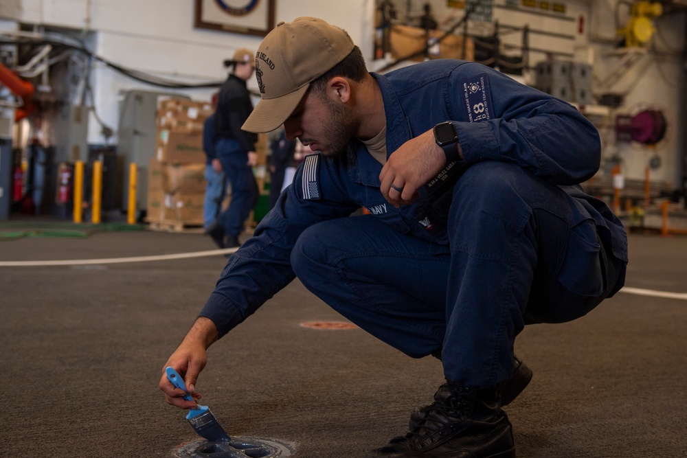 Makin Island Hangar Bay maintenance