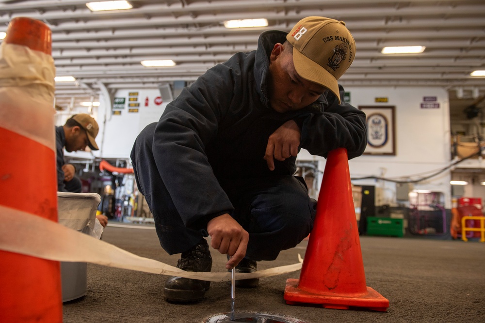 Makin Island Hangar Bay Maintenance