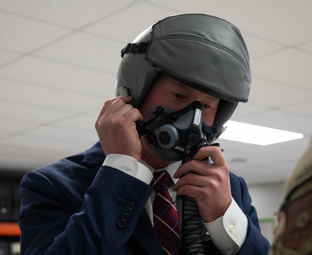 5th Bomb Wing facilitates orientation flight for Minot civic leader Ryan Ackerman