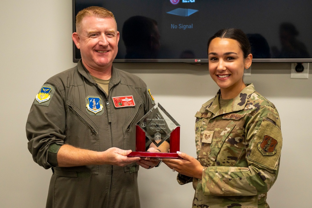 Taylor recieves Chief's award
