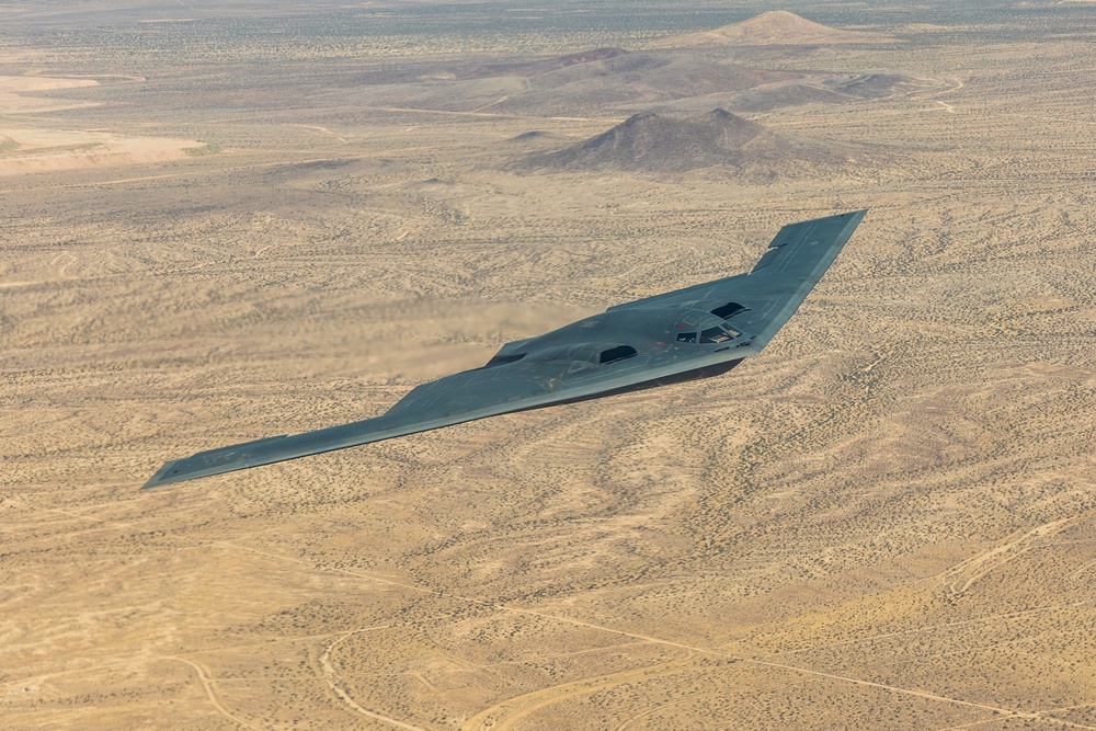 B-2 Spirit soars over Southern California during test flight