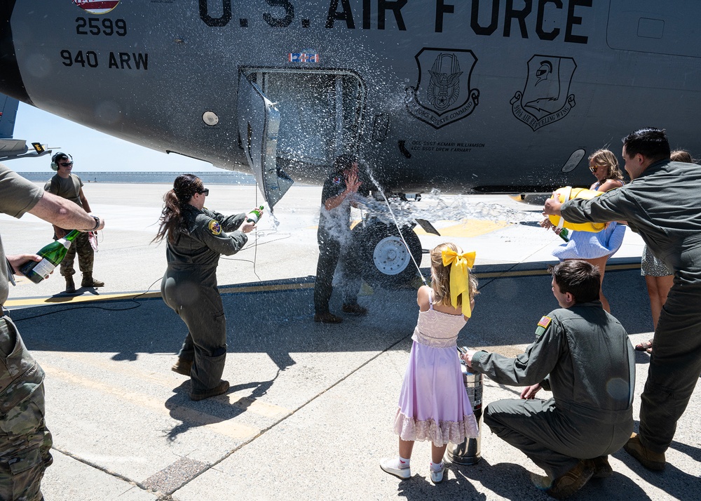 940th Air Refueling Wing Interim Operations Group Commander Completes Fini Flight