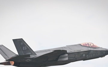 F-35A Lightning IIs take off from Volk Field during exercise Sentry North