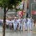 Future Sailors and Recruiters March in the Rain to Busch Stadium