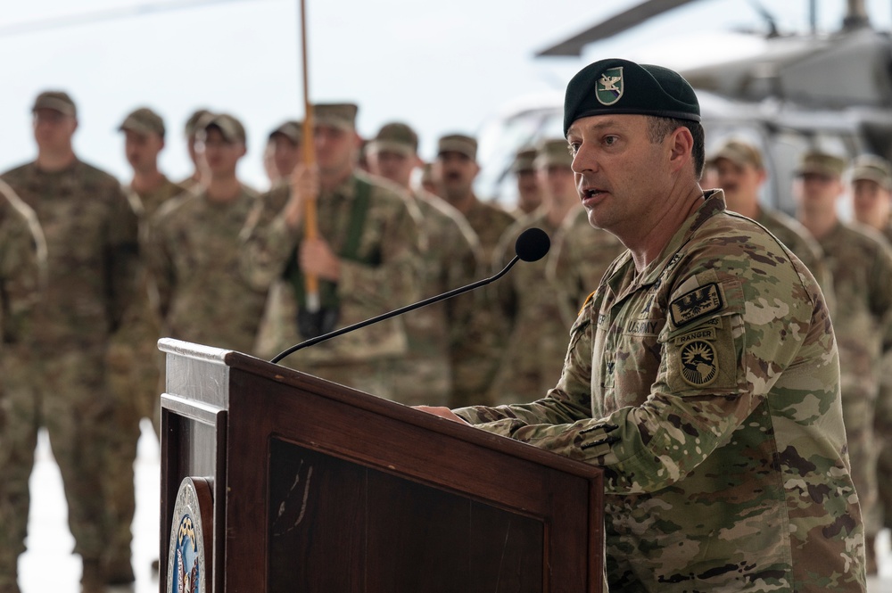 Col. Robert C. Snyder III takes command of Joint Task Force-Bravo during Change of Command ceremony