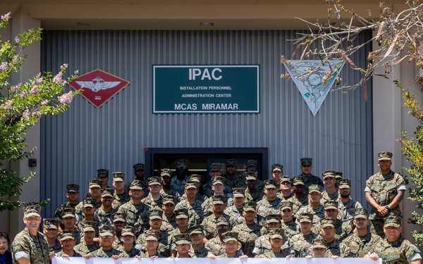MCAS Miramar’s Commanding Officer and Sergeant Major recognize outstanding Marines and civilian personnel for their hard work