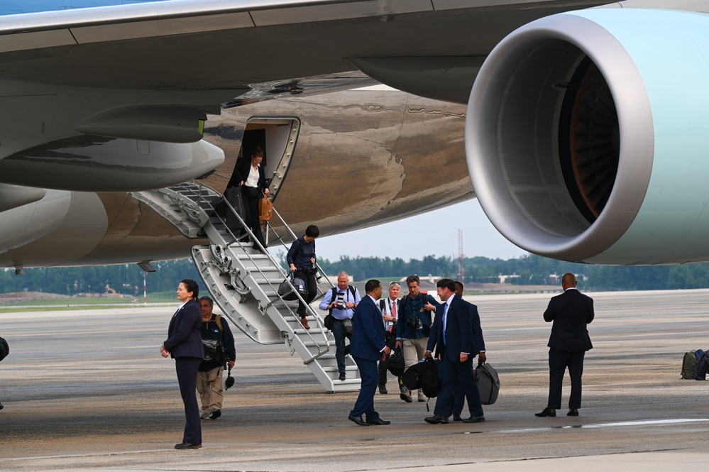 President Trump returns from NATO Summit
