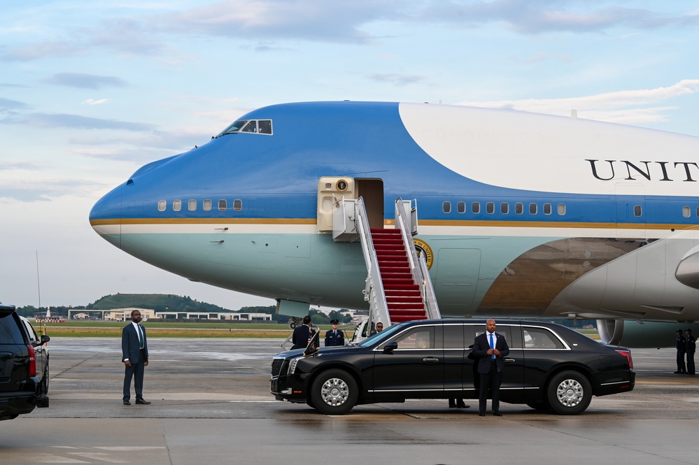 President Trump returns from NATO Summit
