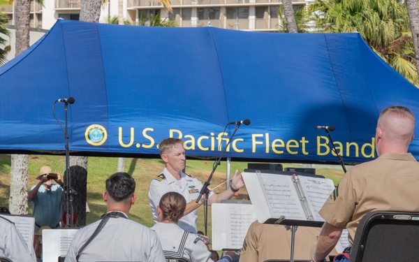 LT Clint McClanahan conducts the O'ahu Joint Forces Band
