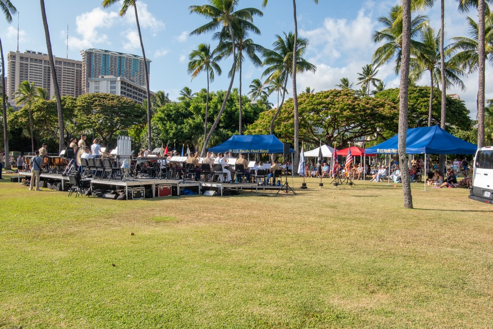 Second Lieutenant Drew Eary Conducts the O'ahu Joint Forces Band