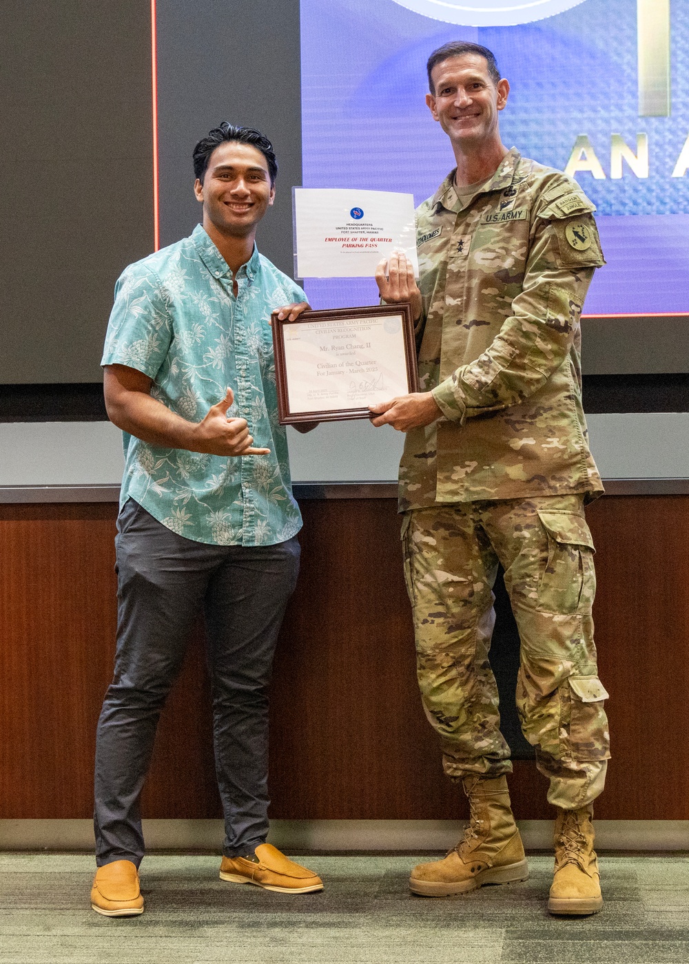 USARPAC Chief of Staff presents civilian awards to distinguished civilian employees