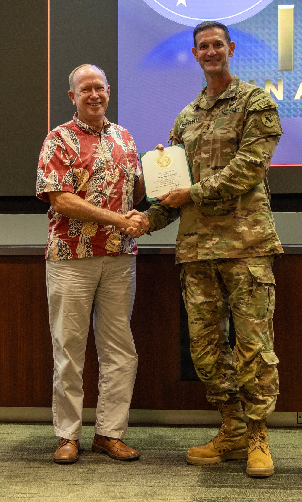 USARPAC Chief of Staff presents civilian awards to distinguished civilian employees