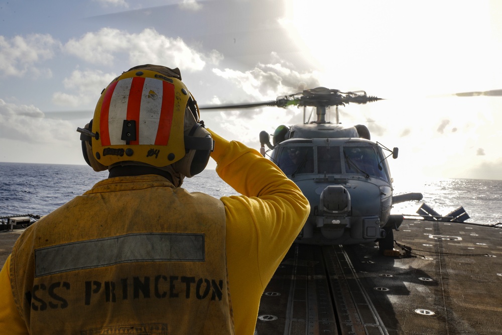 USS Princeton conducts operations in the U.S. Central Command area of responsibility as part of the Carl Vinson Carrier Strike Group