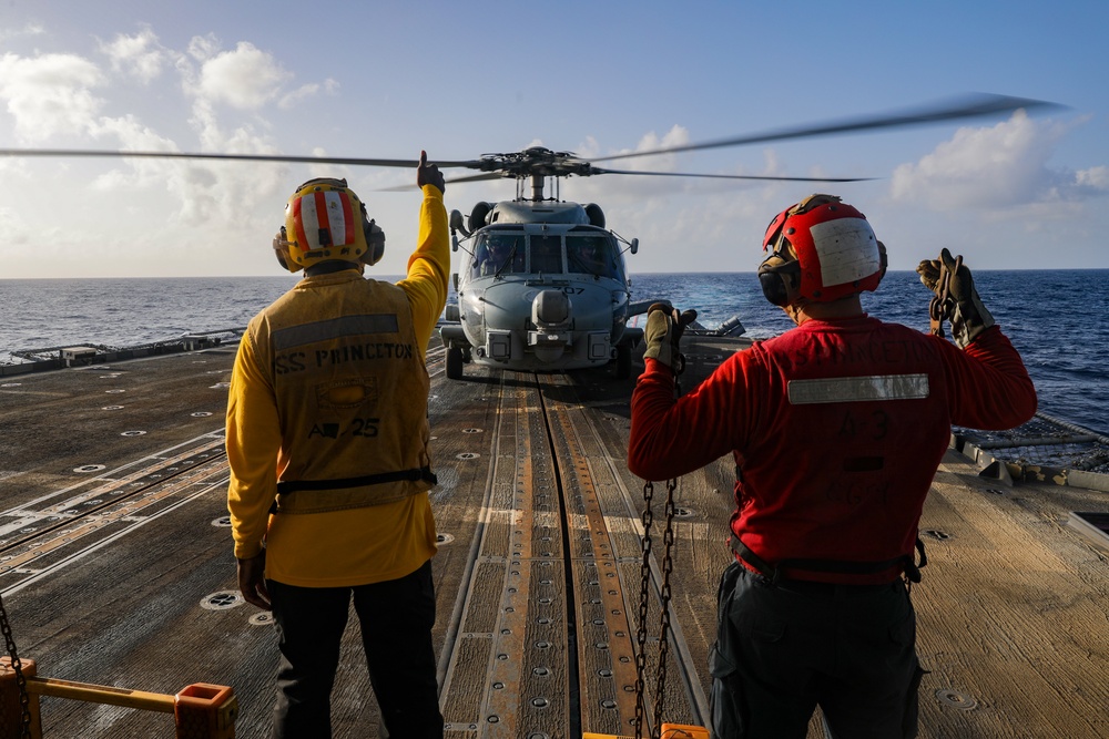 USS Princeton conducts operations in the U.S. Central Command area of responsibility as part of the Carl Vinson Carrier Strike Group