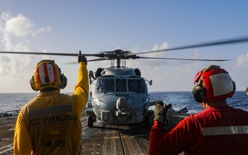USS Princeton conducts operations in the U.S. Central Command area of responsibility as part of the Carl Vinson Carrier Strike Group