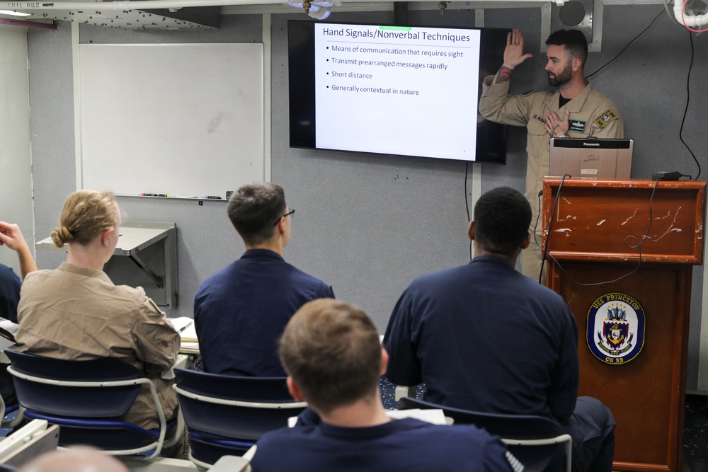 USS Princeton conducts operations in the U.S. Central Command area of responsibility as part of the Carl Vinson Carrier Strike Group