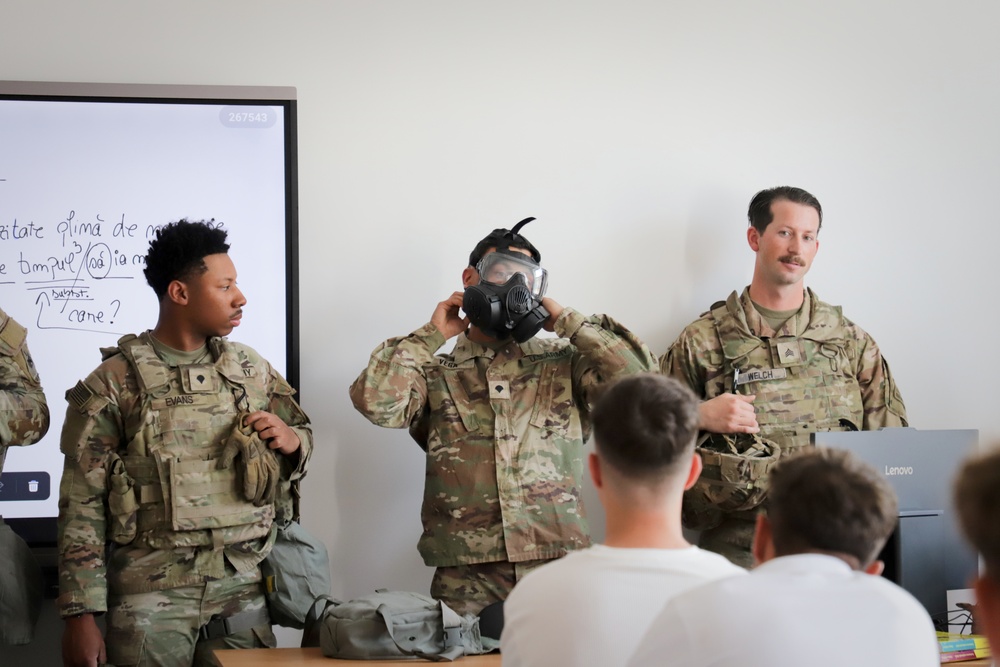 1st Armored Division conducts community engagement with local Mihail Kogălniceanu, Romania high school students