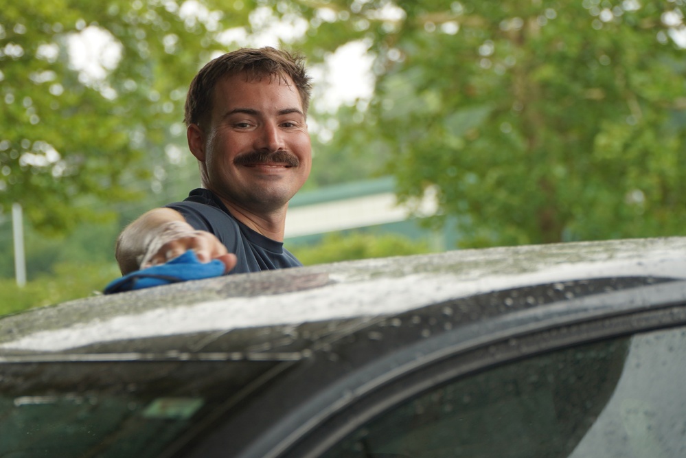 First Class Petty Officer Association (FCPOA) benefit car wash onboard NWS Yorktown