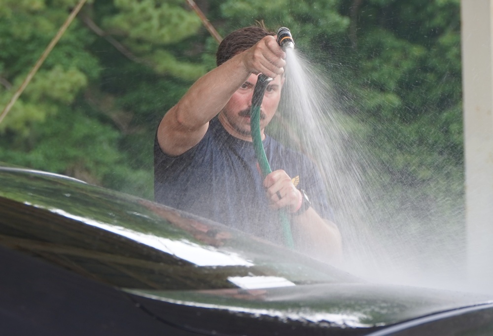 First Class Petty Officer Association (FCPOA) benefit car wash onboard NWS Yorktown