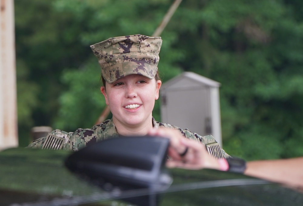 First Class Petty Officer Association (FCPOA) benefit car wash onboard NWS Yorktown