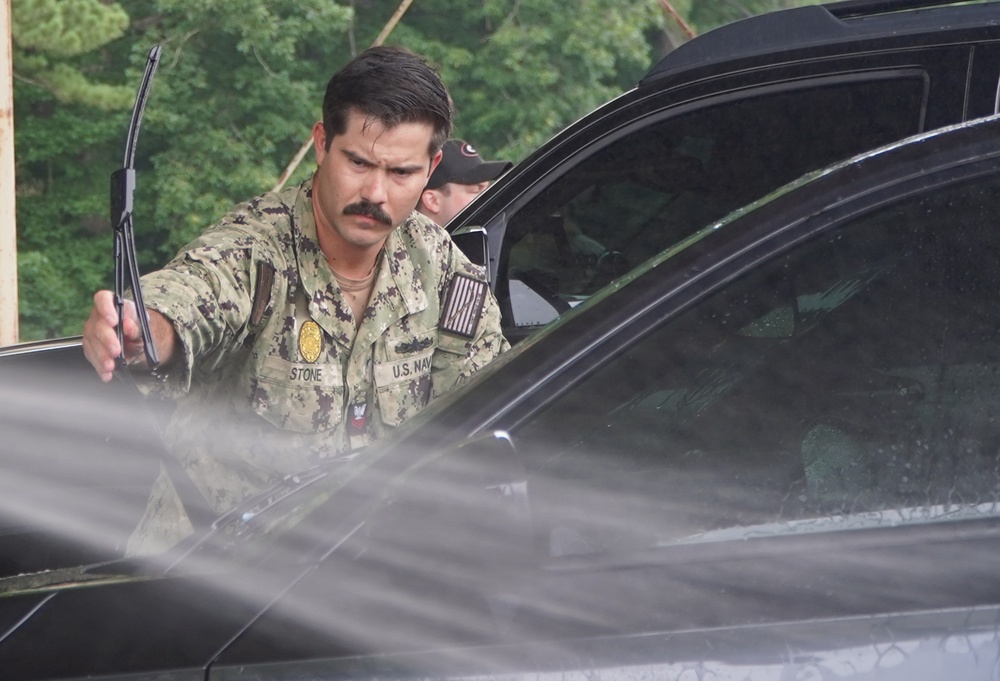 First Class Petty Officer Association (FCPOA) benefit car wash onboard NWS Yorktown