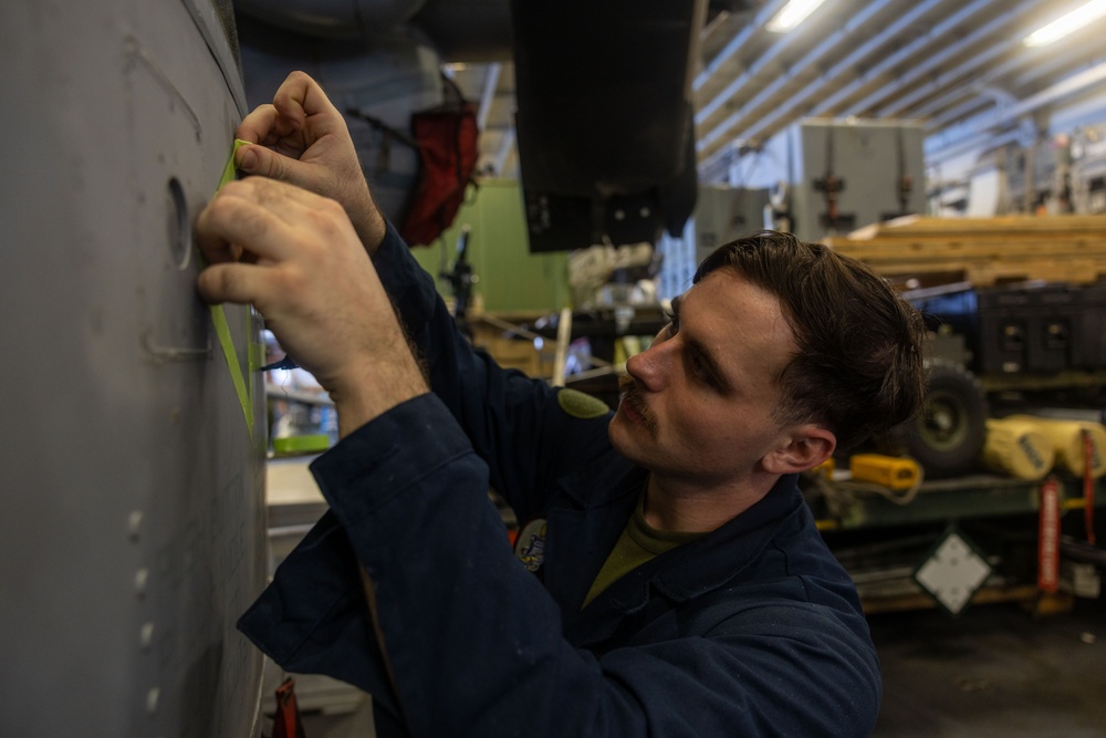 Iwo Jima Sailors Conduct Aviation Maintenance