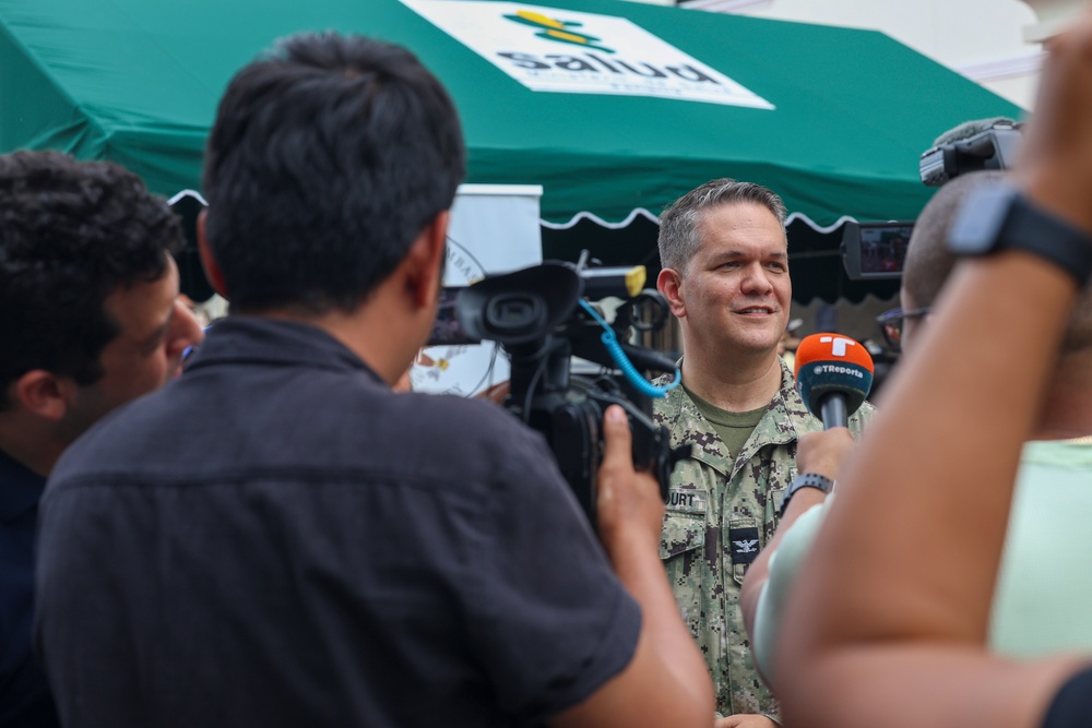 Capt. Betancourt speaks with Media