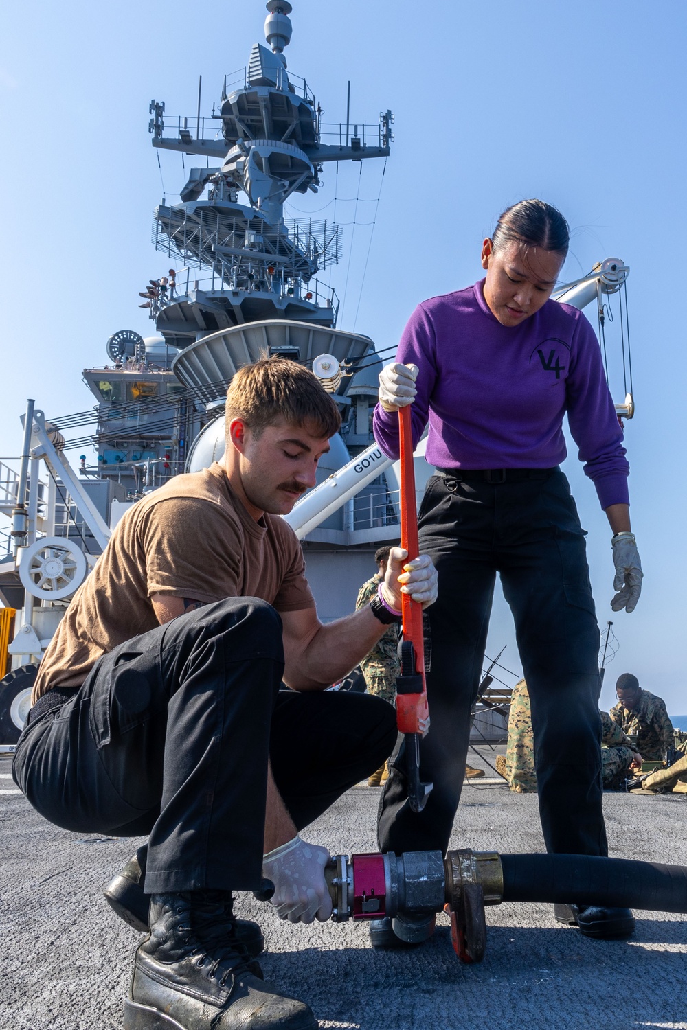 Iwo Jima Sailors Conduct Aviation Maintenance