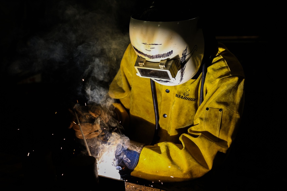 Welding Practice On Board USS Iwo Jima (LHD 7)
