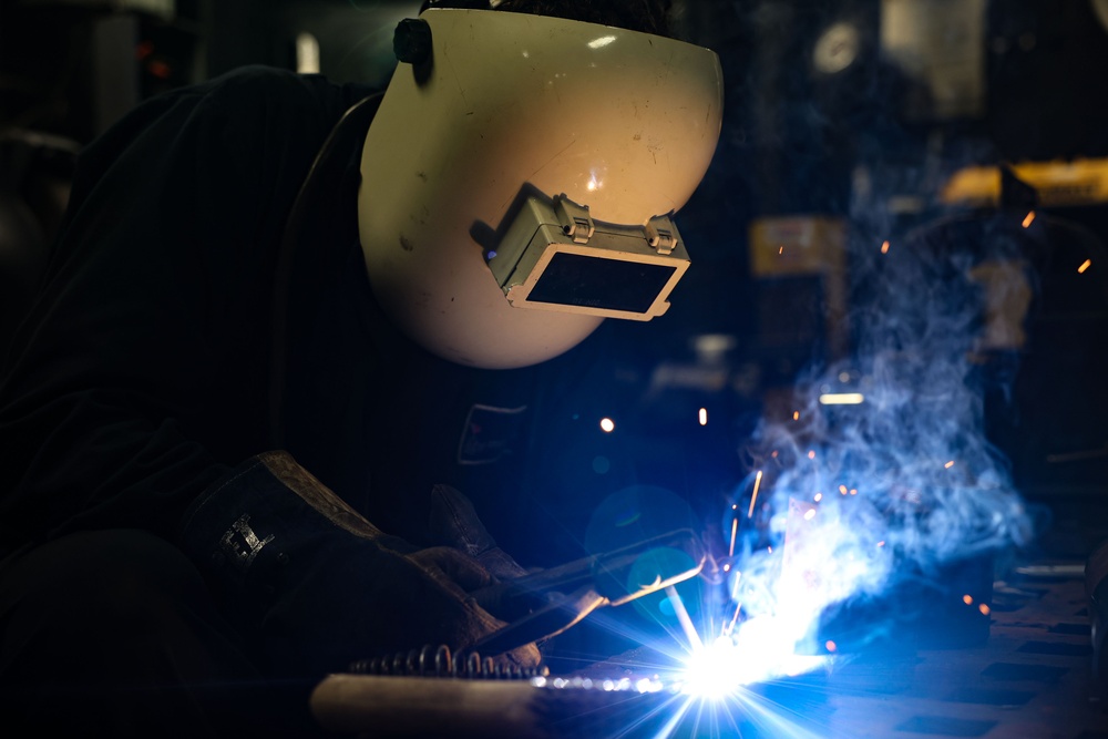 Welding Practice On Board USS Iwo Jima (LHD 7)