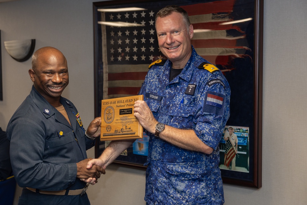 Royal Netherlands Navy Rear Adm. visits USS Oak Hill.