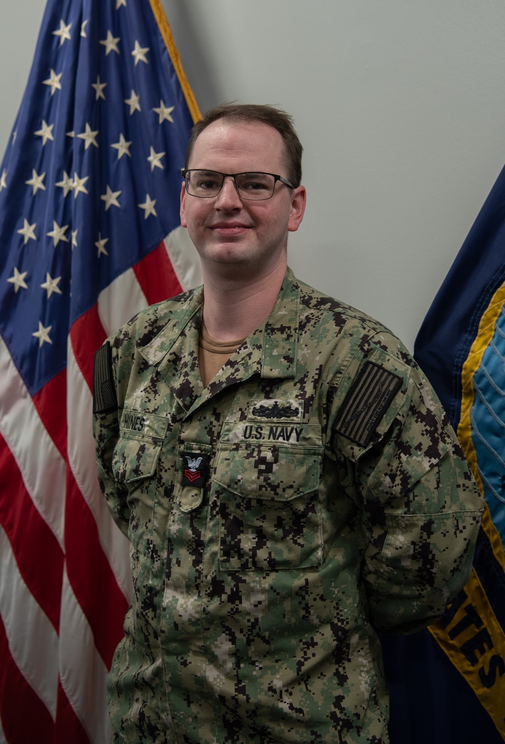 Navy Recruiter Poses For Portrait