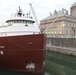 The motor vessel Honorable James L. Oberstar transits through the Soo Locks