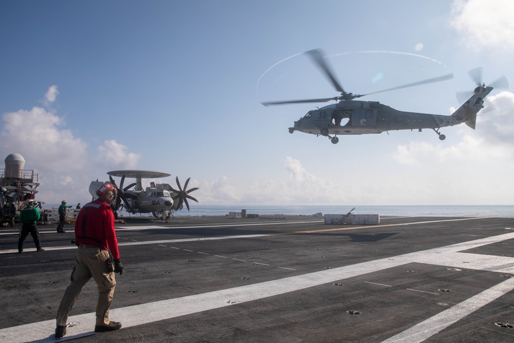 USS Gerald R. Ford (CVN 78) Conducts Vertical Replenishment